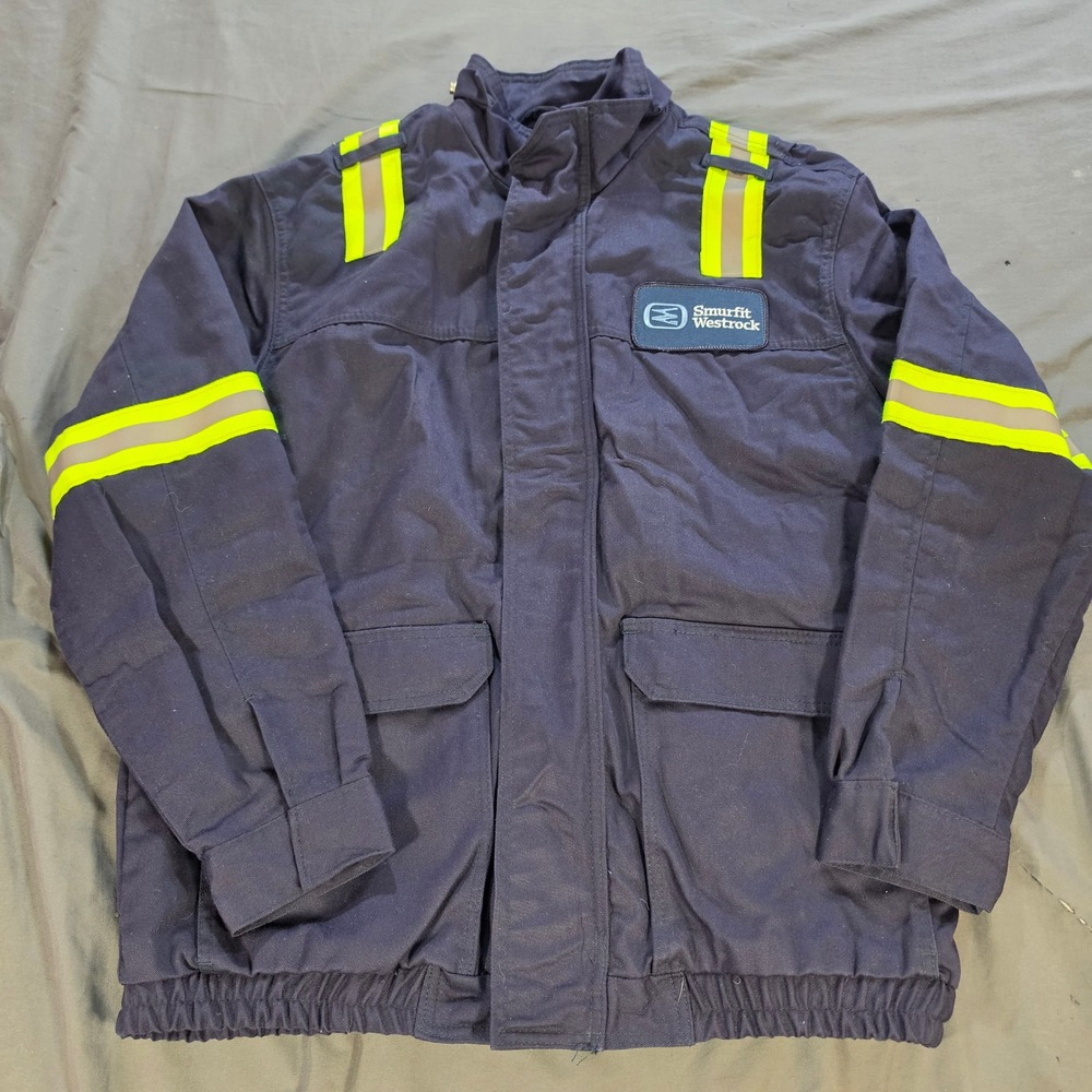 Bulwark FR Flame Resistant Jacket Navy Blue Hi-Vis Reflective JLJYNV2 Large RG
